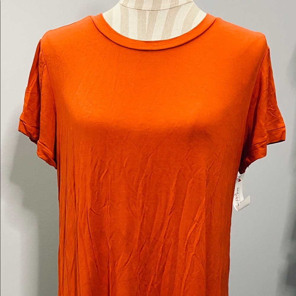 Rust orange t shirt dress